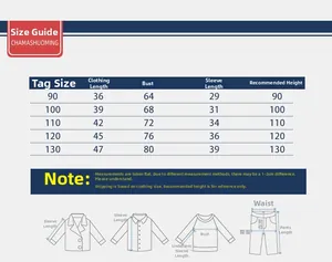 Detailed size chart for kids hooded sweatshirt showing length and chest measurements