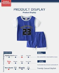 Ensemble de basket pour enfants en maille respirante et coton avec imprimé numéro 23