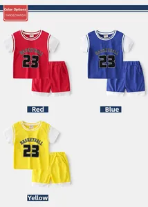 Ensembles de basket pour tout-petits en rouge, bleu et jaune avec motif 23