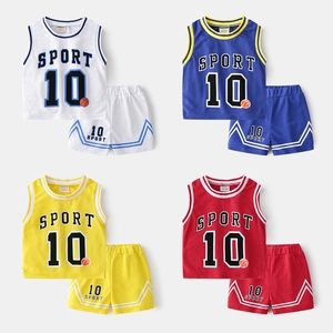 Boys Basketball Sportswear Mesh Breathable Sleeveless Tank Top And Shorts For Toddler Kids Sport Summer Outfit