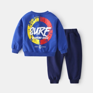 Ensemble pour enfant avec sweat-shirt bleu royal et pantalon de jogging bleu marine