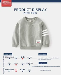 Detail view of cotton sweatshirt fabric texture with ribbed neckline and white stripes