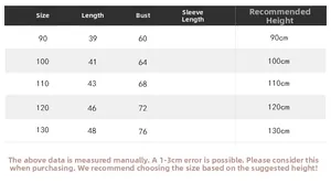 Detailed size chart for boys' knitted vest showing length and chest measurements for ages
