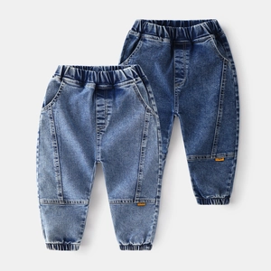 Jungen Denim Jogger Hose Weiche Baumwolle Gewaschen Elastischer Bund Lässige Hose Für Kinder Daily Fashion Frühling Herbst Jeans