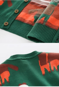 Detailed macro view of vintage green knit sweater with ribbing and wood buttons