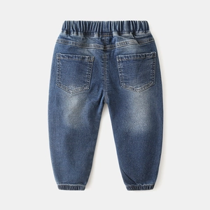 Jean pour enfants bleu moyen avec taille élastique et chevilles resserrées