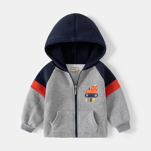 Sweat à capuche en polaire pour enfant avec broderie pelleteuse et manches raglan