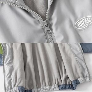 Veste à capuche épaisse en polaire pour enfant avec fermeture éclair et logo DREAM