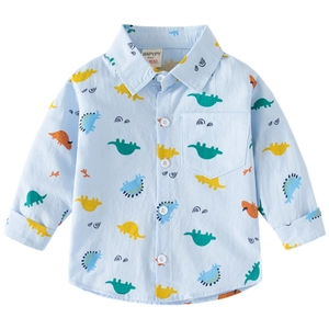 Chemise à manches longues pour garçon avec motifs de dinosaures colorés imprimés