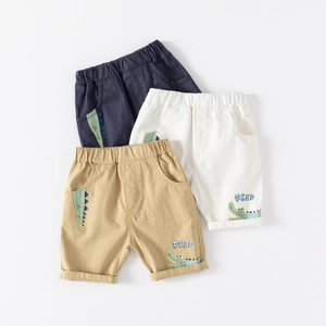 Ensemble de trois shorts décontractés en coton pour garçon avec imprimés crocodile