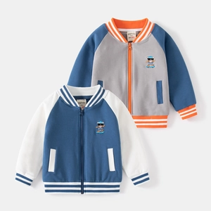 Giacca da Baseball per Bambini Leggera con Cerniera Stile Coreano Capispalla Primaverile in Misto Cotone Sportiva Orso