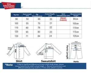 Size chart for kids denim jeans showing length and waist for heights 90cm to 125cm