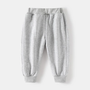 Pantalon de jogging gris clair pour enfant avec doublure polaire et taille élastiquée