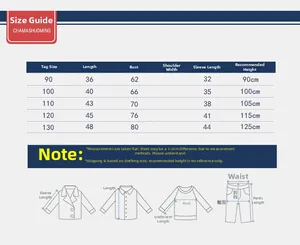 Tableau détaillé des tailles pour sweat polaire enfant avec longueur et tour de poitrine