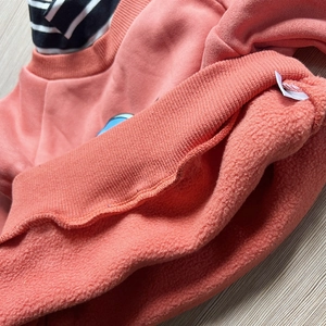 Sweat épais en polaire orange pour garçon avec détail de col montant rayé chic
