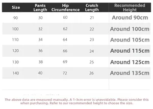 Size guide table for boys' summer shorts featuring measurements for sizes 90 to 140