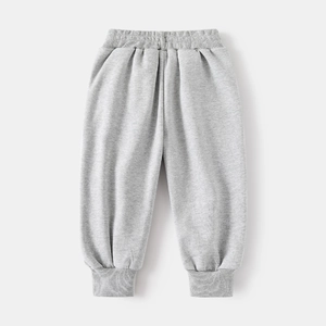 Détail du pantalon de jogging gris pour garçon avec taille et chevilles élastiques