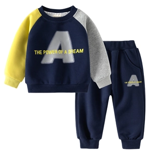 Ensemble de sport pour enfant bleu marine et jaune avec imprimé Dream Power