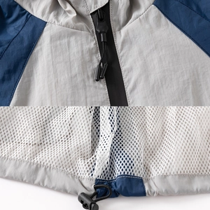 Kids lightweight colorblock hooded jacket with mesh lining and adjustable drawstring hem