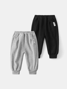 Pantaloni Sportivi da Ragazzo Autunno Inverno Foderati in Pile Bambini Jogger Casual Misto Cotone Termici con Fondo Elasticizzato