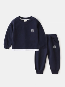 Ensemble de sport bleu marine pour enfants avec sweat-shirt et pantalon de jogging