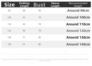 Detailed size chart for boys short sleeve polo shirts showing length and chest measurements