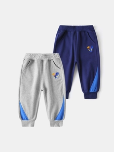 Pantalon de Jogging de Sport pour Garçons Broderie Dinosaure Sweatpants Enfants Mélange de Coton Taille Élastique Long