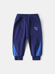 Pantalon de jogging bleu marine pour garçons avec broderie dinosaure et détails