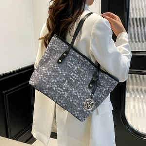Grand sac cabas à motif pixel avec lanières en cuir pour femme active moderne