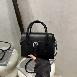 Women Minimalist PU Leather Small Square Crossbody Bag Vintage Design Handbag Shoulder Bag With Buckle For Daily Use