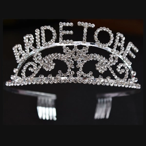 Tiara Bride To Be en Strass Couronne en Alliage Serre-tête Anniversaire pour Mariage Enterrement de Vie de Jeune Fille Femme Bijoux