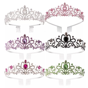 Luxury Alloy Rhinestone Bridal Crown Tiara For Women Wedding Party Birthday Headpiece Elegant Floral Design Hair Accessory