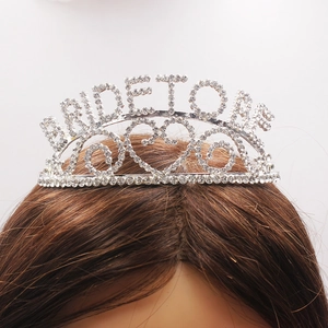 Sparkling silver rhinestone Bride To Be crown headband for wedding bridal parties