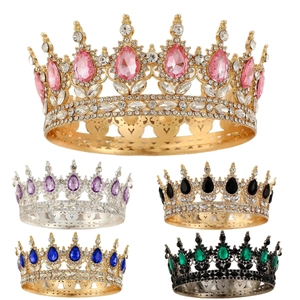 Luxurious Alloy Rhinestone Wedding Crown Tiara For Bride Pageant Party Queen Headpiece Women Vintage Jewelry Hair Accessory