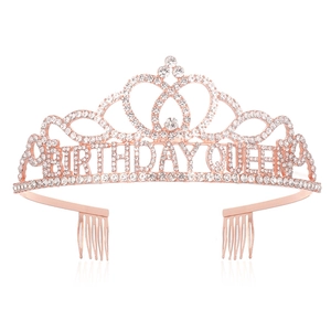 Τιάρα Κορώνα με Στρας Birthday Girl Queen Princess Με Σετ Ζώνης Γενεθλίων για Γυναίκες Κορίτσια Διακόσμηση Πάρτι
