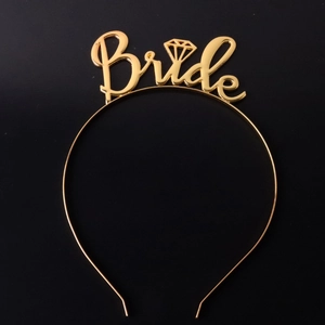 Goldener Braut-Haarreif mit Diamanten-Icon für Hochzeiten und Junggesellinnenabschiede