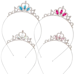 Tiare en Alliage de Strass et Écharpe en Tissu Pailleté pour Fille d'Anniversaire Serre-tête Couronne Princesse Décoration de Fête