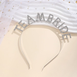 Silver TEAM BRIDE headband with sparkling rhinestones for wedding bachelorette parties