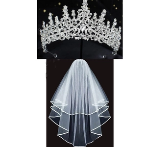 Luxury Bride To Be Rhinestone Crown Tiara White Veil Sash Heart Sunglasses Kit For Wedding Bachelorette Party Accessories