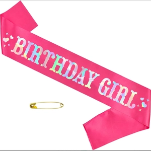 Women Birthday Party Sash Satin Letter Print Shoulder Belt Celebration Decoration Birthday Girl Queen Theme Party Favors