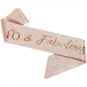 Fascia Compleanno Glitter Oro Rosa Scritta Fabulous Corona Fascia Cerimoniale Decorazione Festa di Compleanno Donna