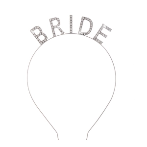 Écharpe de mariée en satin blanc avec diadème en strass pour enterrement de vie de fille