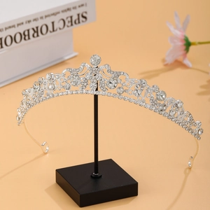 Luxury Alloy Rhinestone Bridal Crown Baroque Wedding Tiara For Women Princess Birthday Party Hair Accessories Jewelry