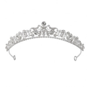 Luxurious silver bridal crown with glittering rhinestones for weddings and parties