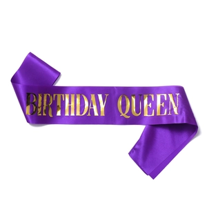 Purple Birthday Girl Queen Sash And Rhinestone Tiara Crown Set For Women Birthday Party Decorations Celebration Accessories