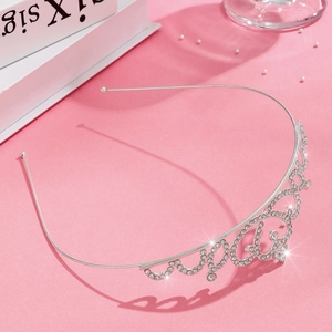 Lot de diadèmes en strass argentés pour filles, accessoire de fête d'anniversaire princesse
