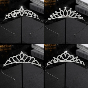 Serre-Têtes Couronne en Strass Scintillants Élégants pour Filles Princesse Anniversaire Fête Mariage Costume Danse Performance Accessoires en Alliage