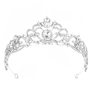 Vintage Baroque Alloy Rhinestone Bridal Crown Tiara For Wedding Birthday Party Pageant Women Hair Accessories Headpiece