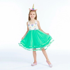 Détails du bustier licorne avec fleurs 3D et serre-tête assorti pour enfant