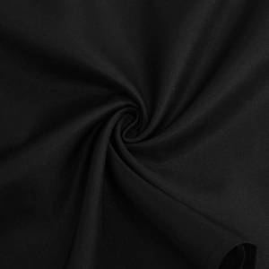 Close-up of black twill fabric texture and durable material for Wednesday Addams cosplay dress